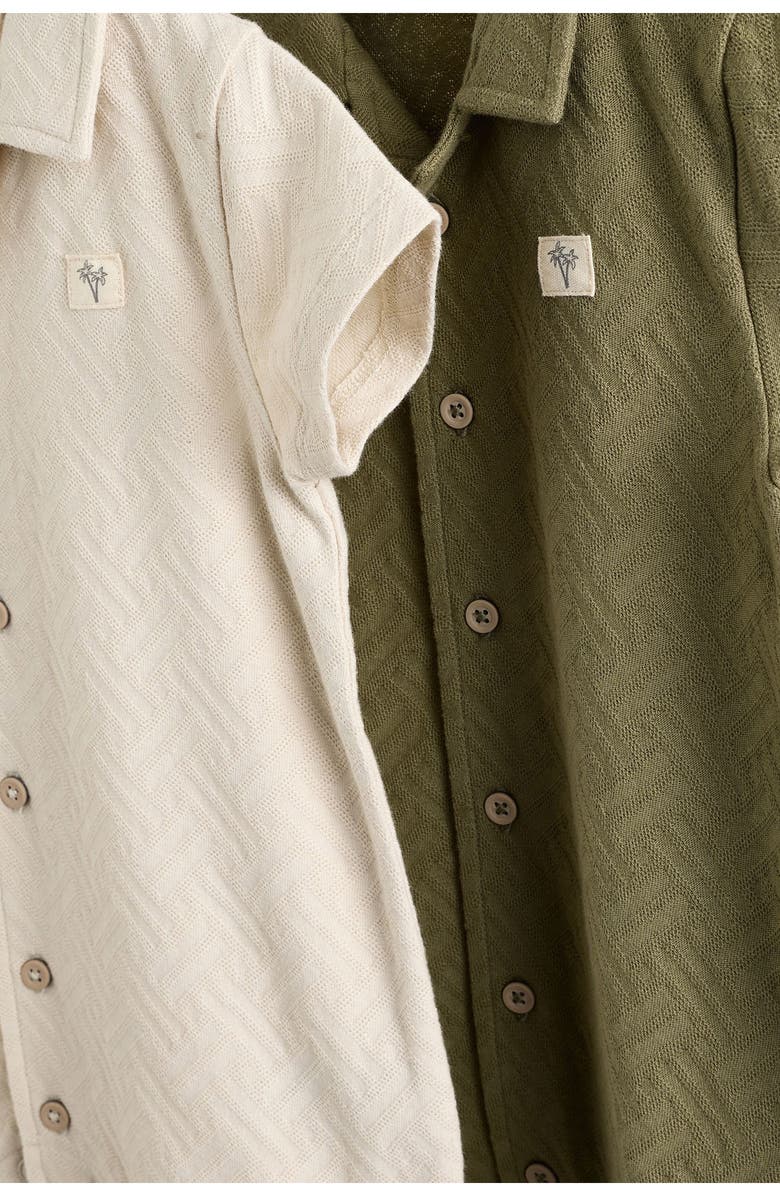 NEXT Two-Pack Textured Rompers, Alternate, color, Green