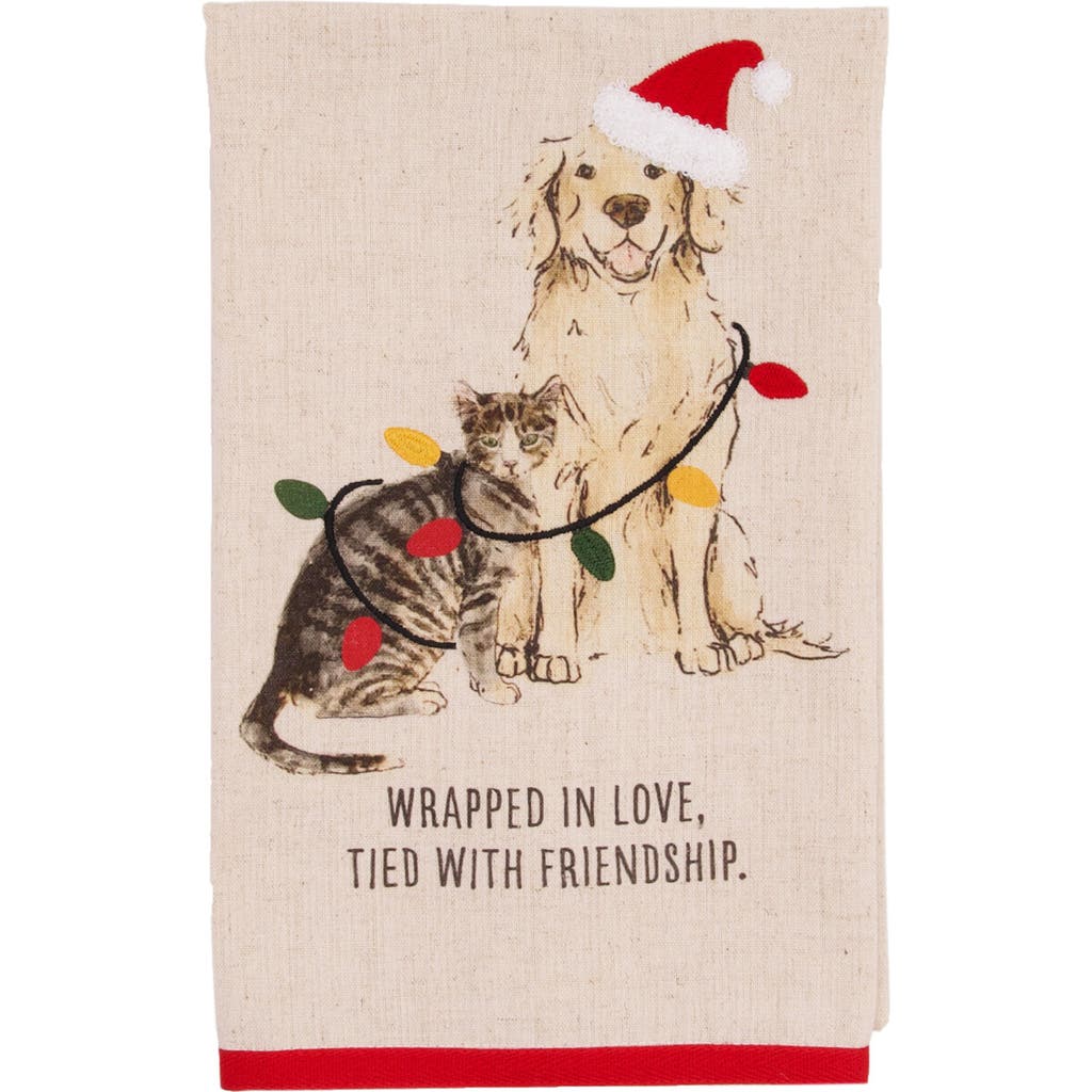 Carol & Frank Tied With Friendship Pets Christmas Towel In Multi