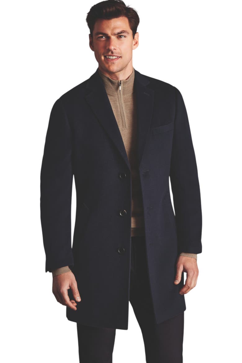 Pure Wool Overcoat, Main, color, Navy