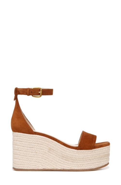 Veronica Beard Gianna Raffia Wedge Sandal In Caramel