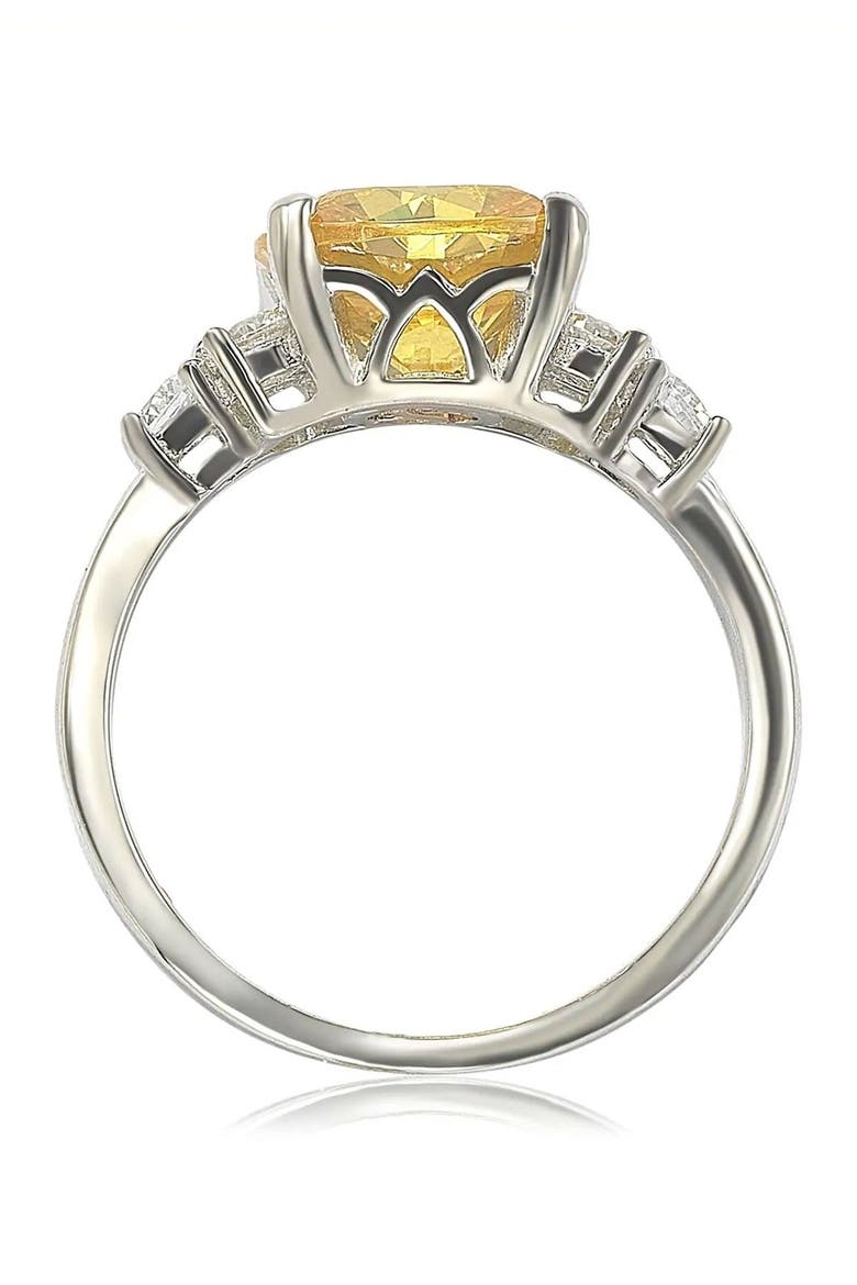 Sterling Silver Yellow Cubic Zirconia Engagement Ring, Alternate, color, YELLOW