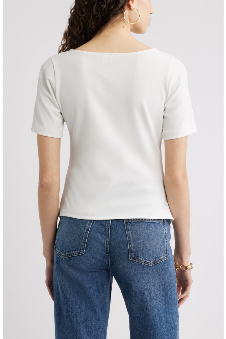 Asymmetric Gathered Tee, Alternate, color, IVORY TOFU