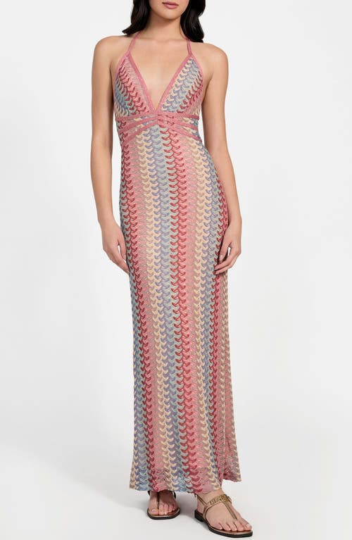 Guess Fearne Knit Halter Dress In Pink