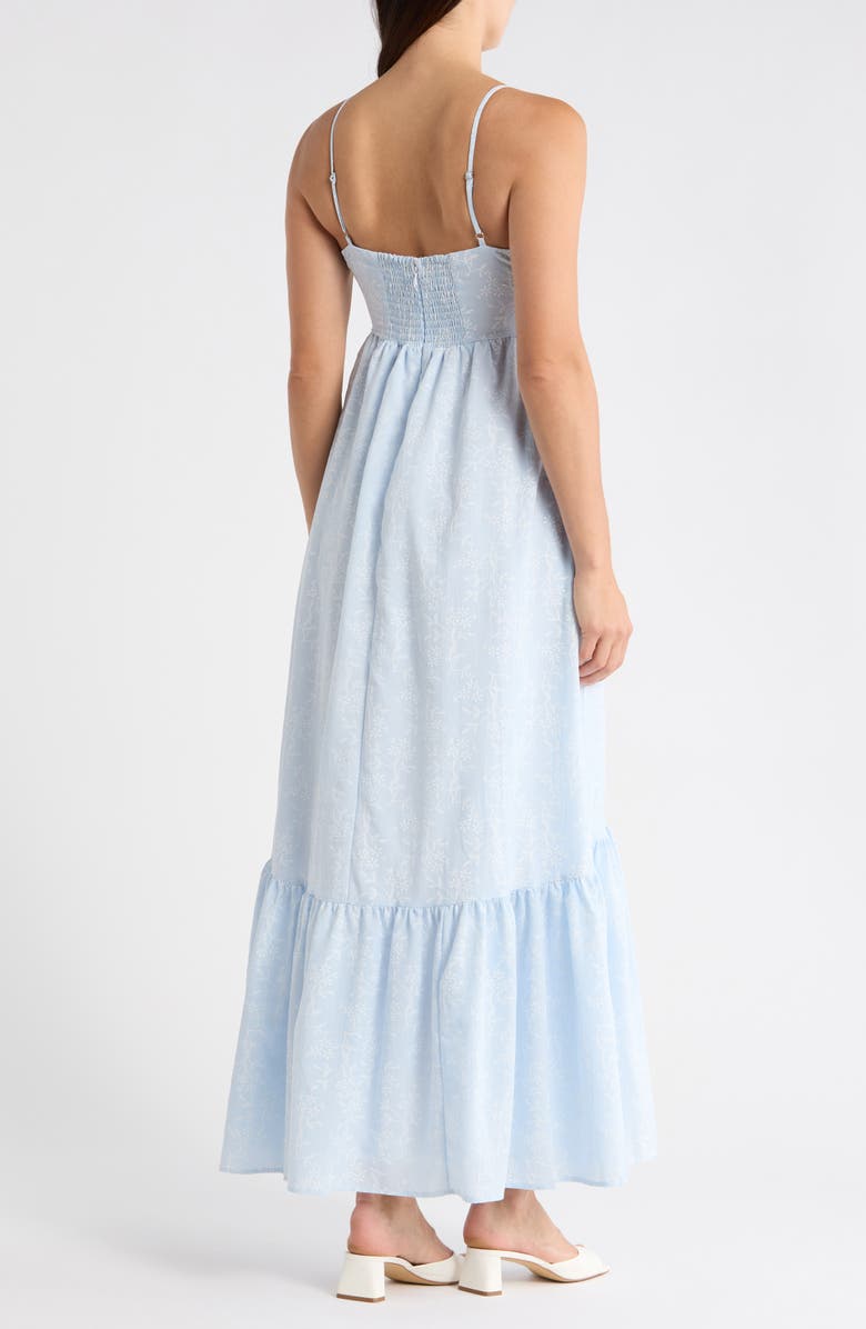 1.STATE Empire Waist Cotton Maxi Dress, Alternate, color, Blue/ Ultra White