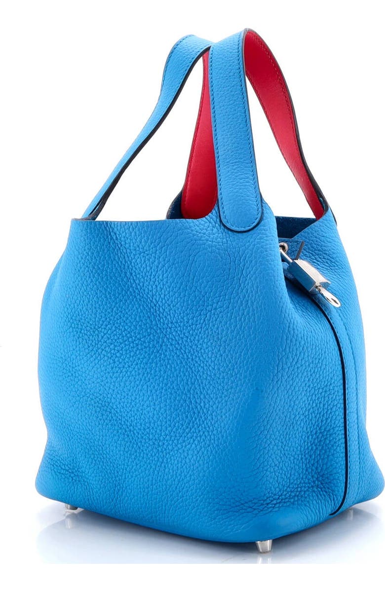 Pre-Owned Hermes Eclat Picotin Lock Bag Clemence PM, Alternate, color, Bleu Frida