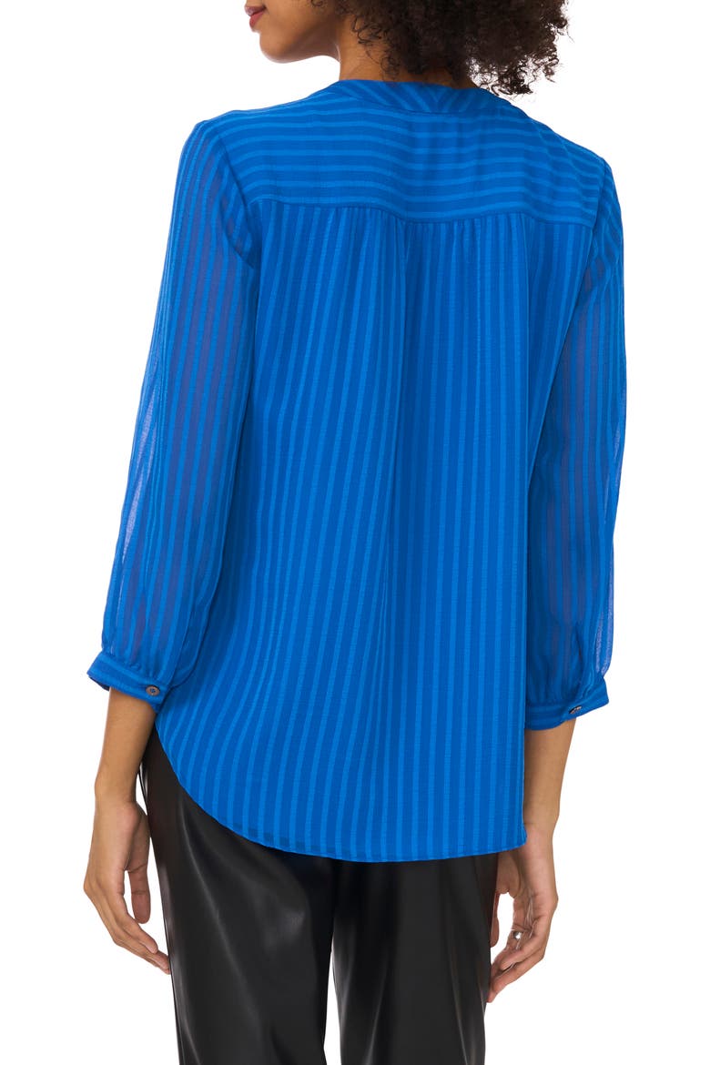 Tonal Stripe Popover Top, Alternate, color, ROYAL AZURE