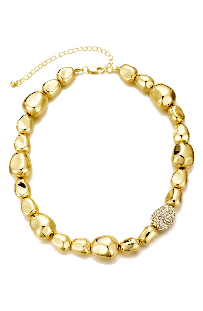 Adornia Pebbled Chain Necklace, Main, color, Gold