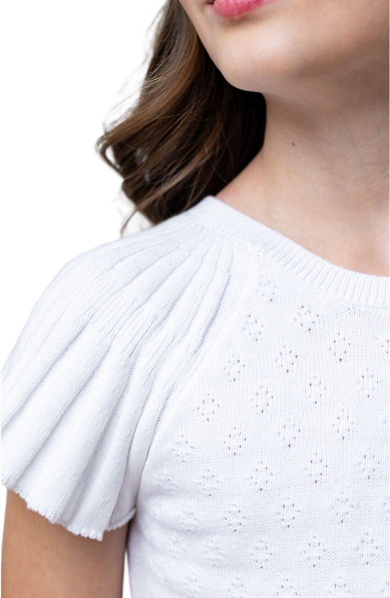 Hope & Henry Girls' Organic Flutter Sleeve Sweater Dress, Kids, Alternate, color, 