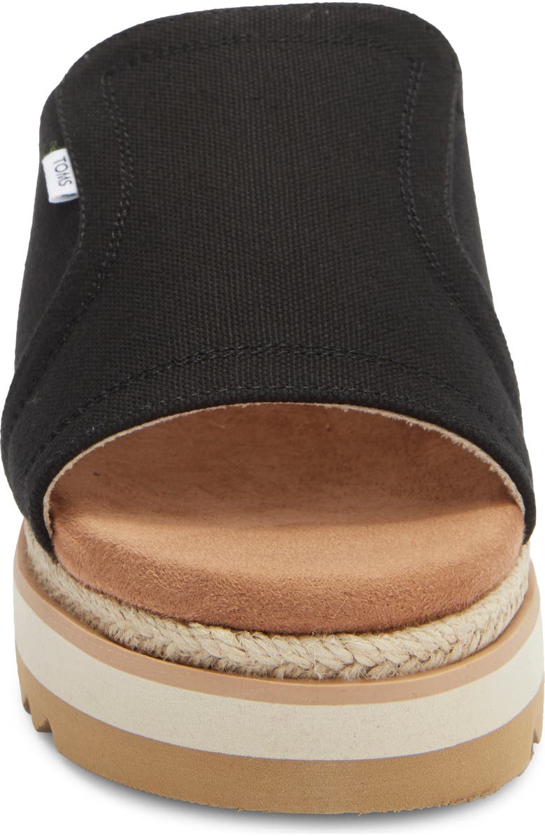 TOMS Naia Platform Wedge Espadrille Slide Sandal, Alternate, color, Black