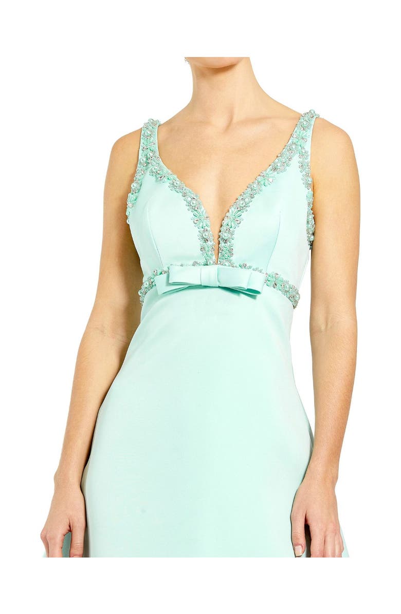 Mac Duggal Hand Beaded Detail A-Line Mini Dress, Alternate, color, Mint