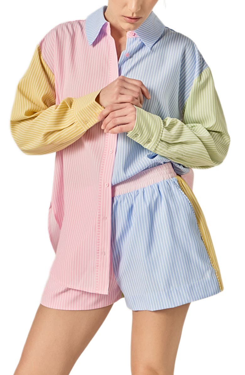 English Factory Colorblock Stripe Pull-On Shorts, Alternate, color, Multi