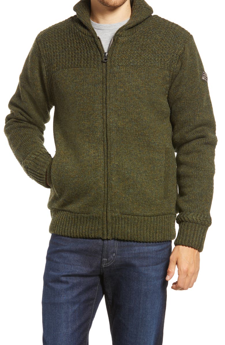 Schott NYC Lined Wool Blend Zip Sweater Jacket, Alternate, color, 