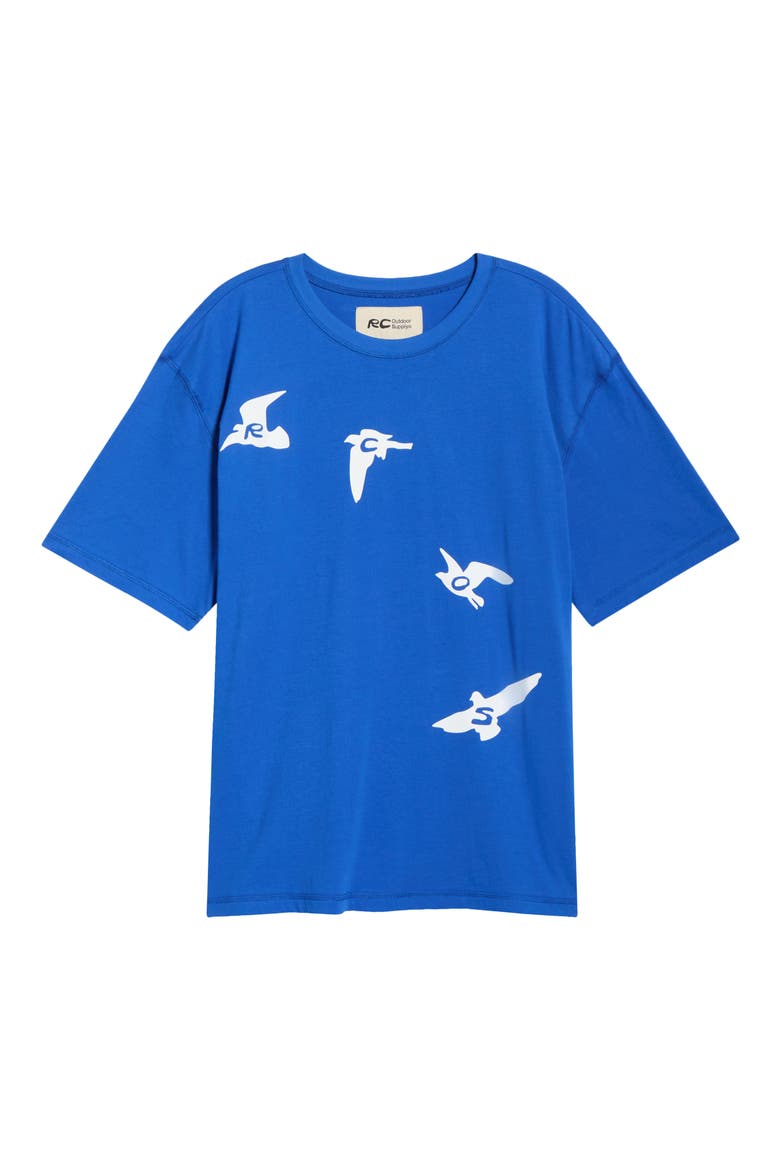 Birds Graphic Cotton T-Shirt, Alternate, color, COBALT