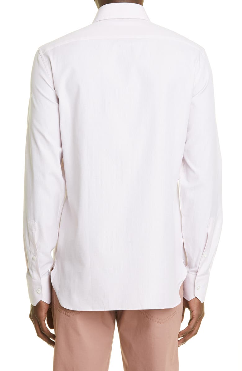 ZEGNA Trofeo<sup>™</sup> Microcheck Cotton Button-Up Shirt, Alternate, color,