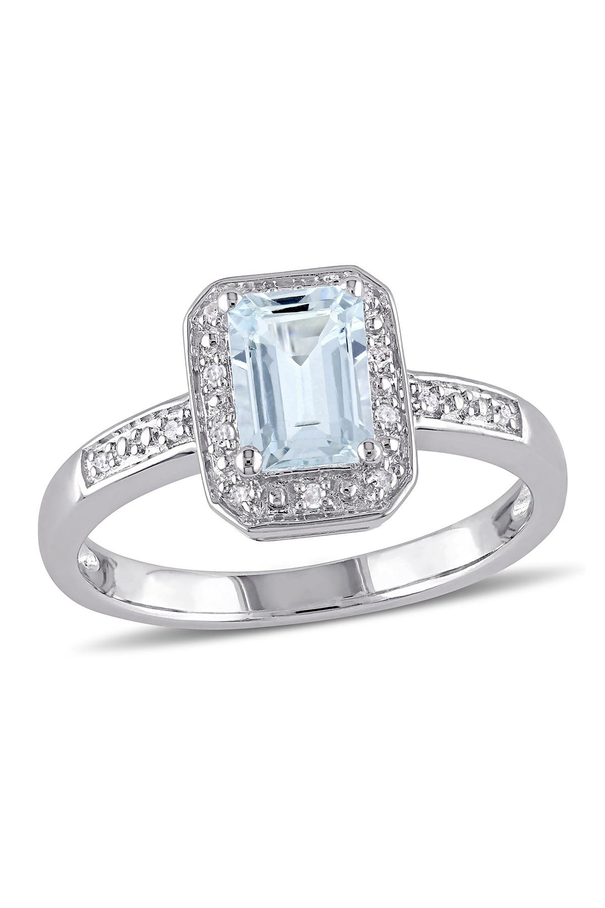 DELMAR Pavé Diamond & Aquamarine Ring