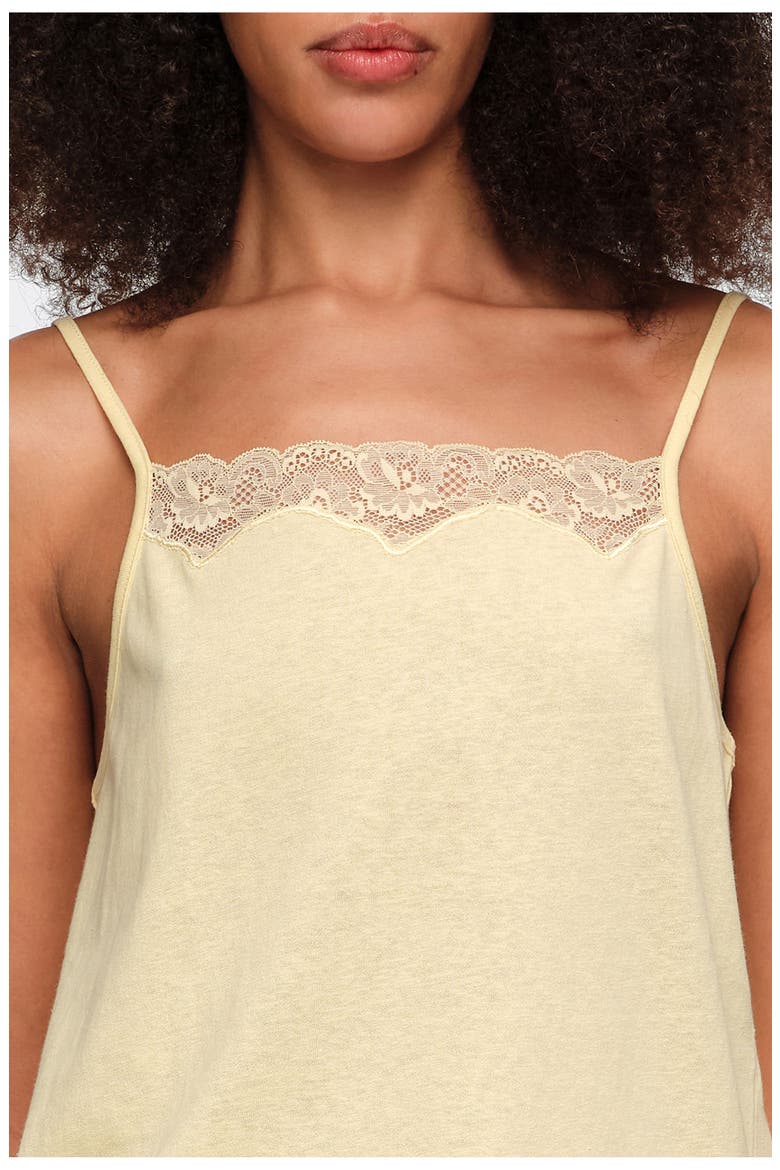 Lace Strappy Top, Alternate, color, LIGHT YELLOW