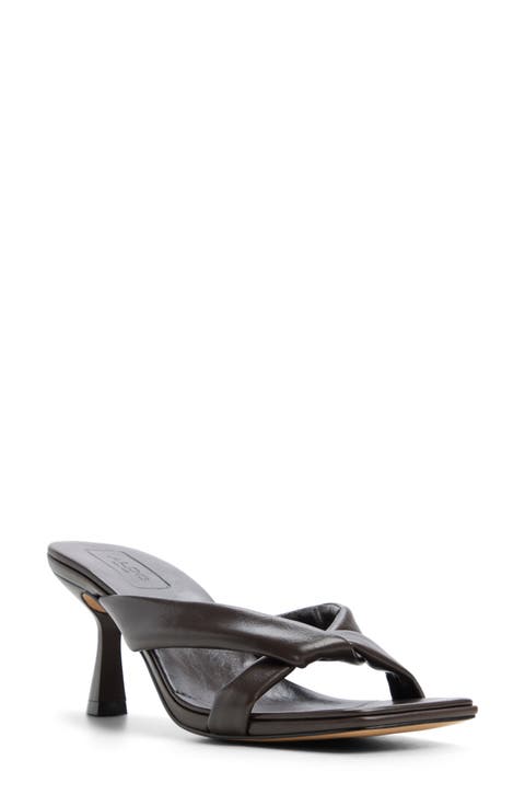 Zenna Faux Leather Kitten Heel Sandal