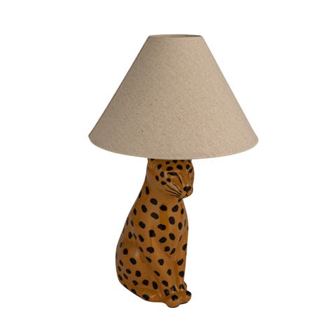 Cheetah Table Lamp with Shade and Inline Switch