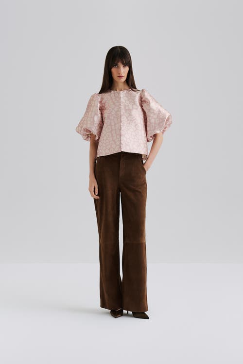 Malina Cleo Pouf Balloon Sleeve Blouse In Pink