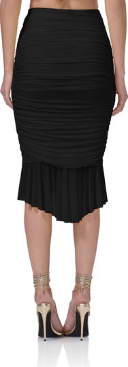 AFRM Ronica Ruched Mesh High-Low Skirt | Nordstrom