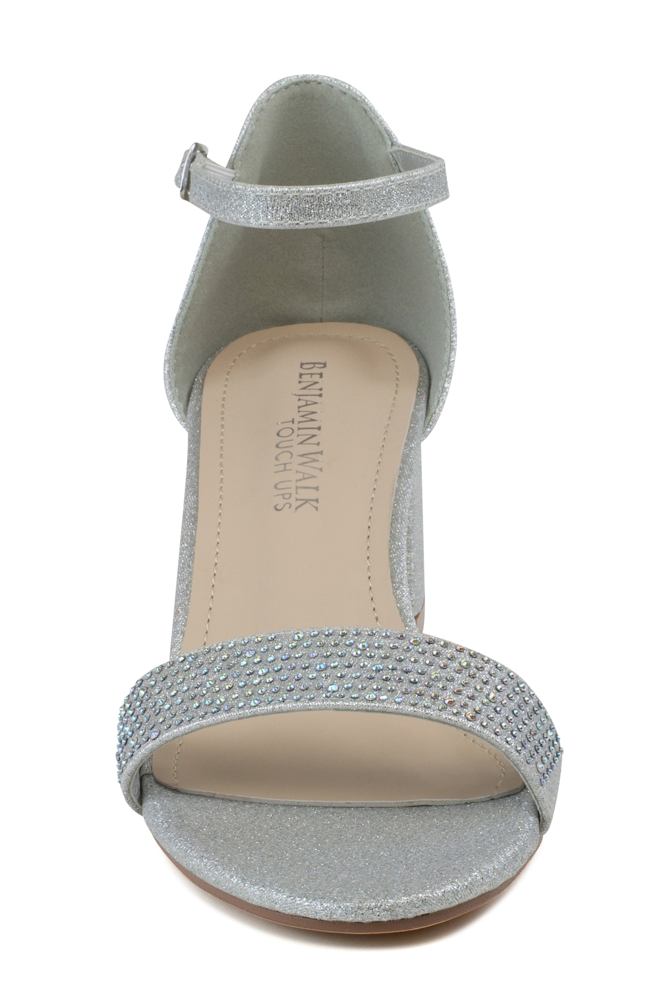 Astra Embellished Ankle Strap Sandal, Alternate, color, SILVER