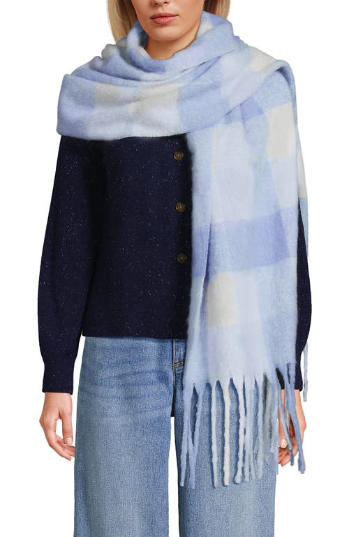 Lands' End Brushed Blanket Scarf In Blue