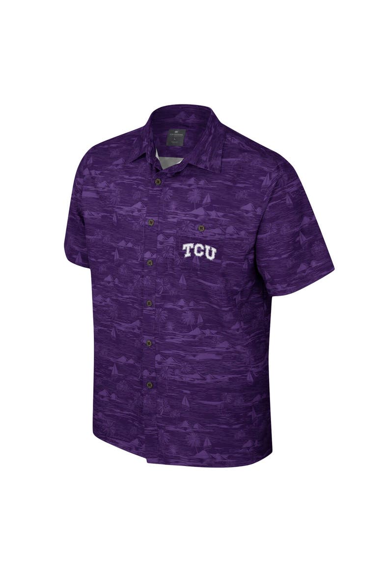 Men's Colosseum Purple TCU Horned Frogs Ozark Button-Up Shirt, Alternate, color, Purple