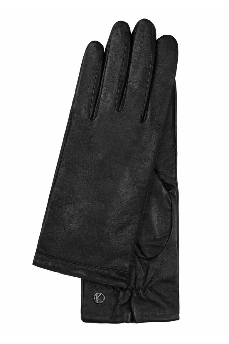 Premium Lamb Leather Touchscreen Gloves, Main, color, black