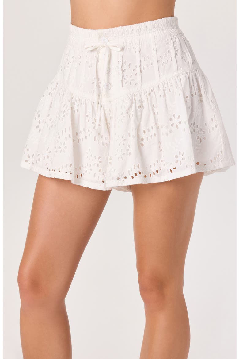 Adeeva Eyelet Embroidery Shorts, Alternate, color, WHITE