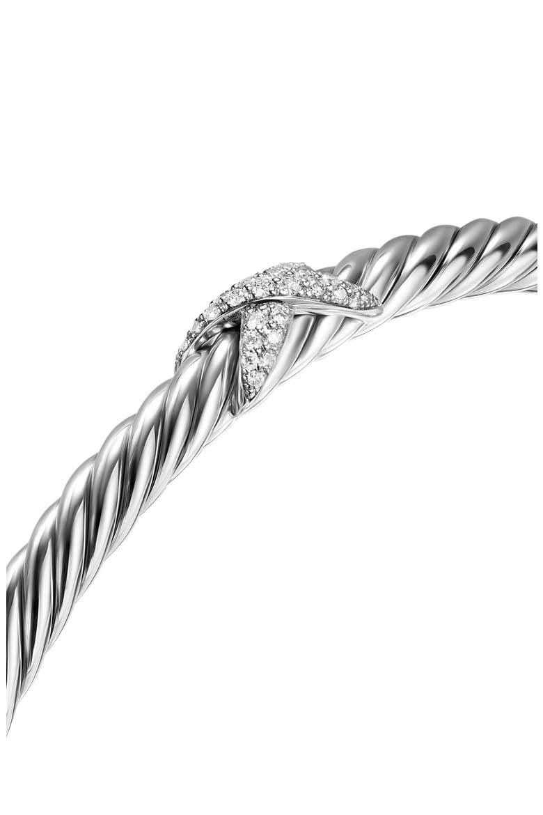 Cable Flex X Station Bracelet in Sterling Silver with Diamonds, 4mm, Alternate, color, DIAMOND