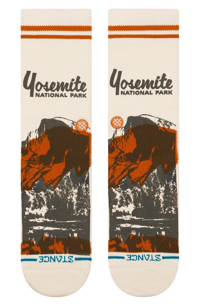 Stance Yosemite National Park Crew Socks, Alternate, color, Canvas