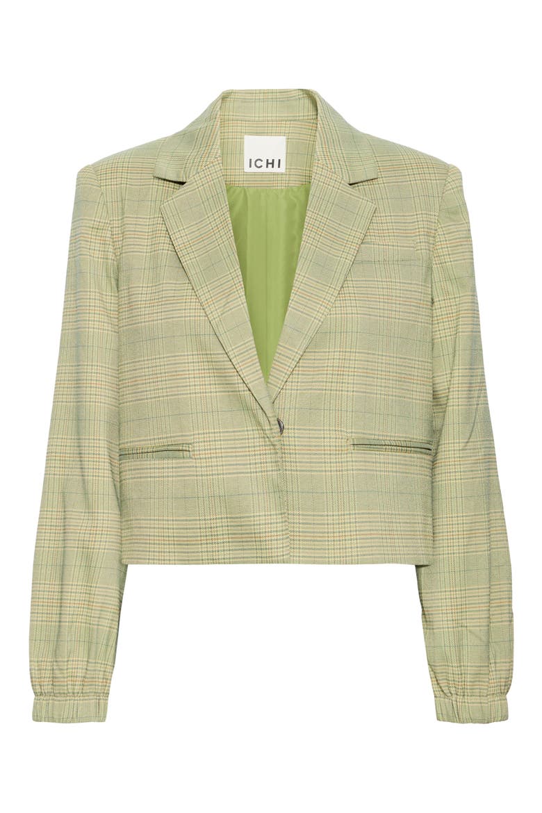 Joli Crop Blazer, Alternate, color, GREEN CHECK