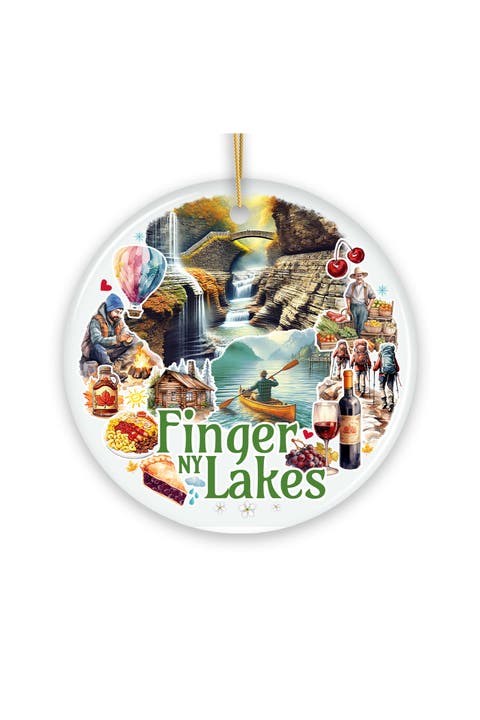 Finger Lakes Waterfall Wine Trail Ornament - Version 1