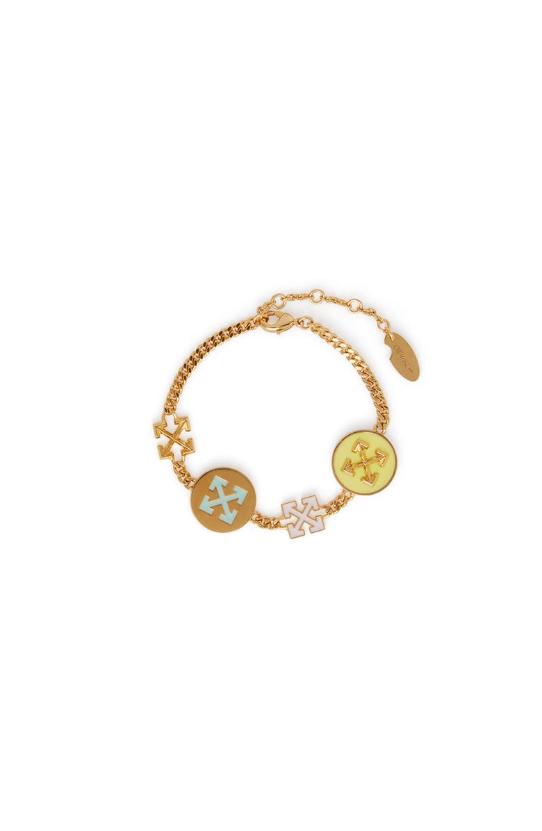OFF WHITE Women's Gold Arrow Button Bracelet, Main, color, 
