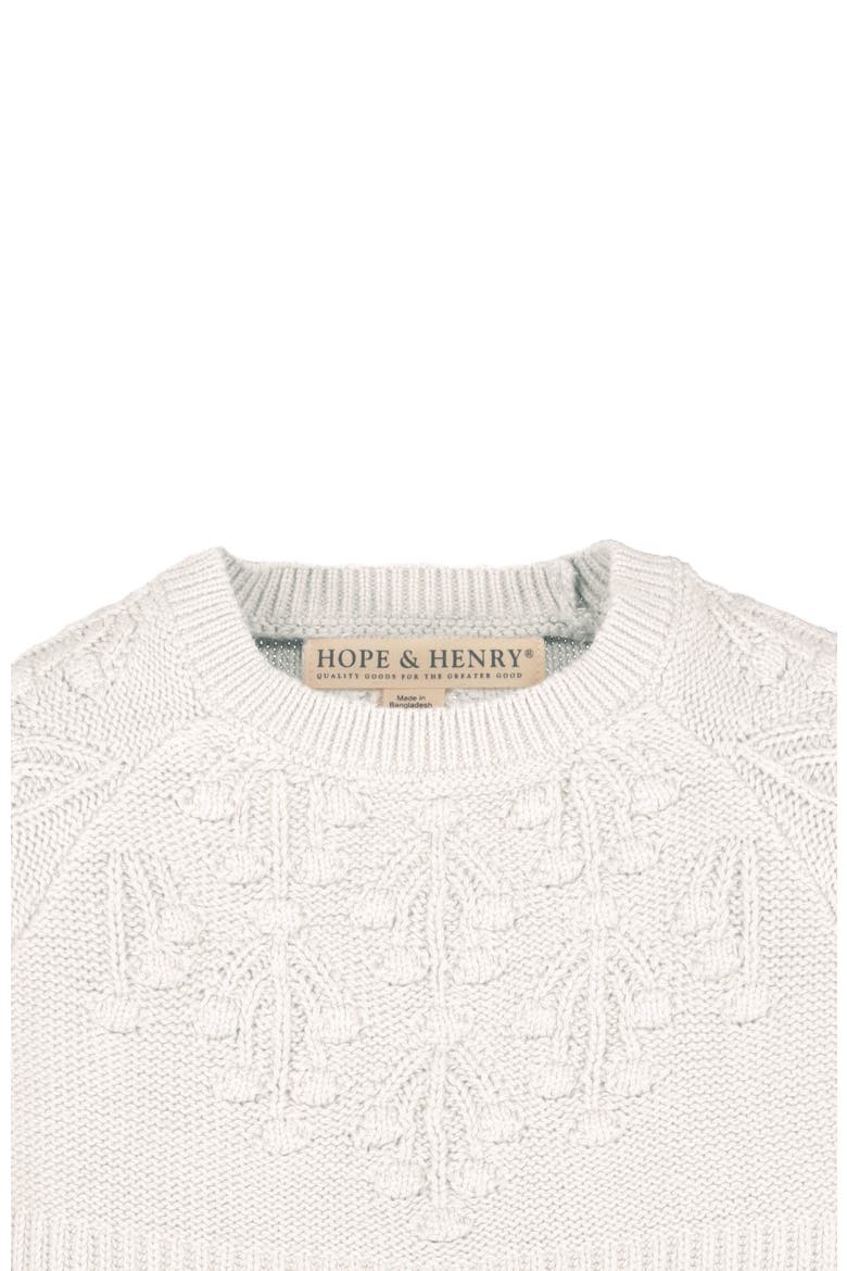 Baby Girls' Organic Skater Sweater Dress, Infant, Alternate, color, Soft White Fancy Stitch