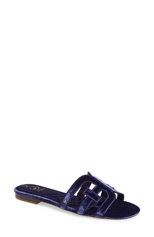 Sam Edelman Bay Honore Slide Sandal Dark Winter Violet Velvet In Blue