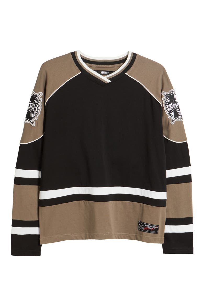 Oversize M Shield Hockey Jersey, Alternate, color, BLACK