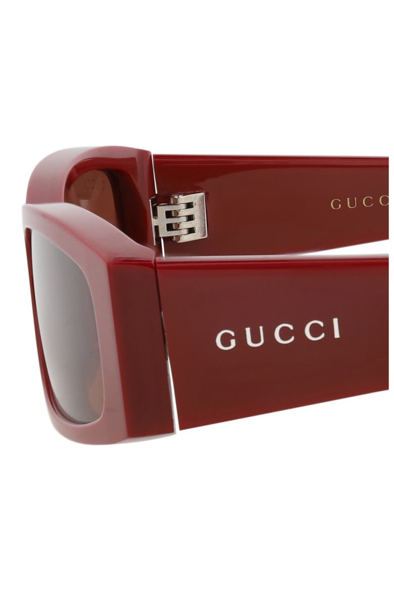 57mm Square Sunglasses, Alternate, color, BURGUNDY BURGUNDY BROWN