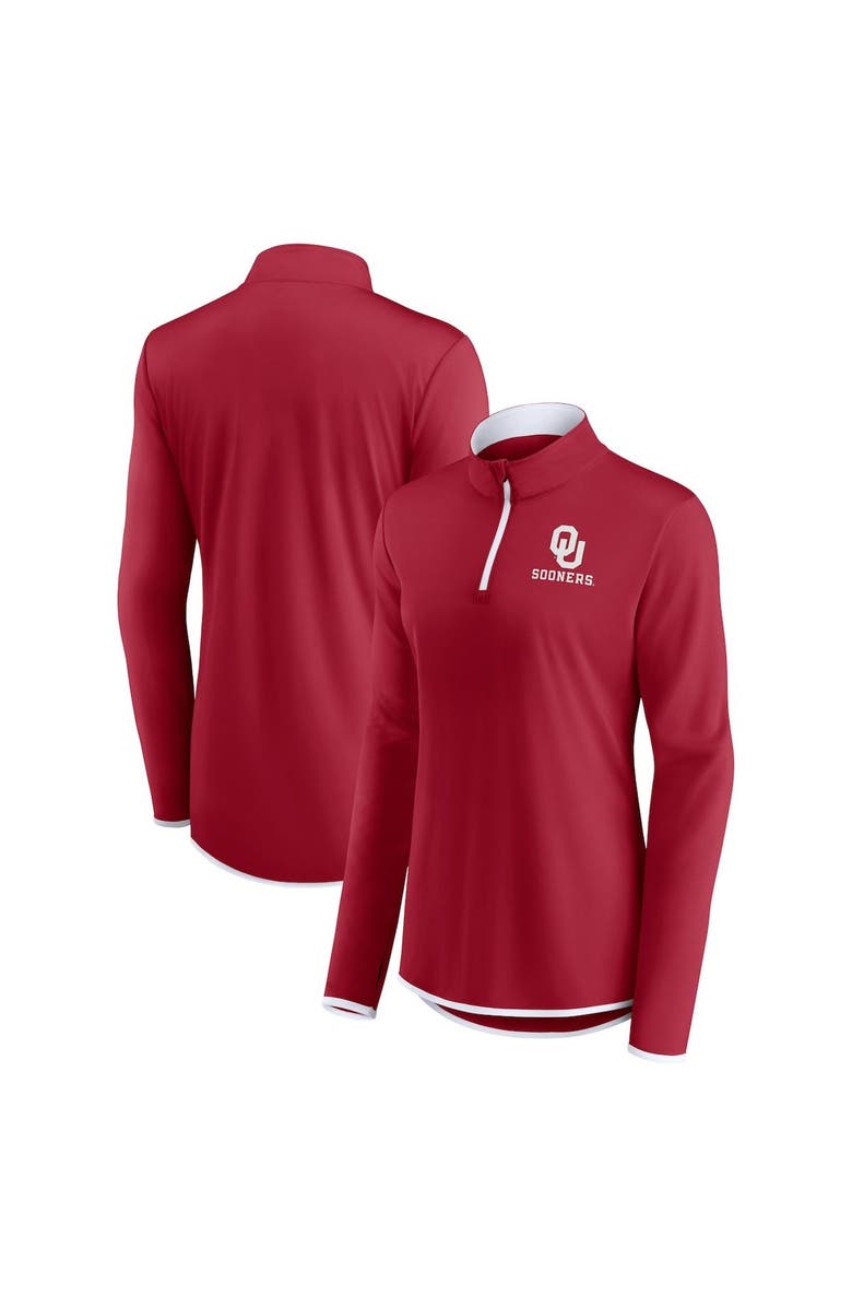 FANATICS Women's Fanatics Crimson Oklahoma Sooners Worth the Drive Quarter-Zip Top, Main, color, Crimson