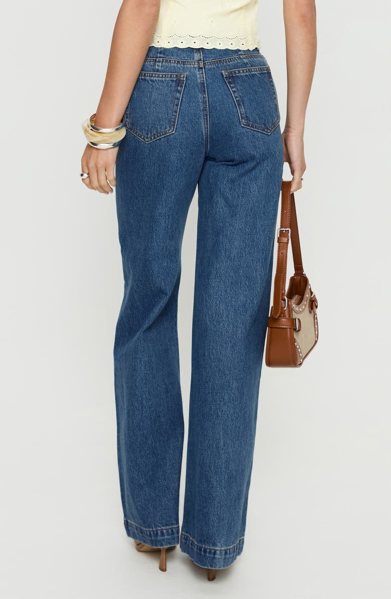 Princess Polly Goldie High Waist Wide Leg Jeans, Alternate, color, Mid Blue Wash