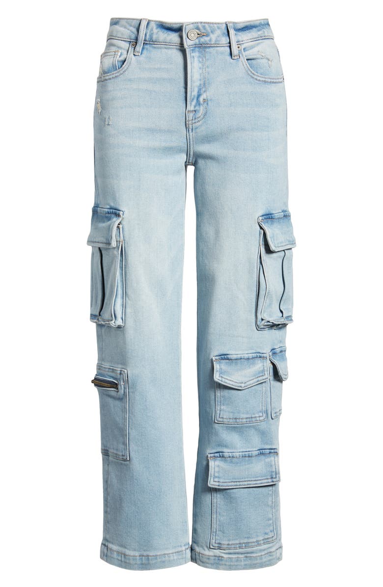 HIDDEN JEANS Mid Rise Ankle Straight Leg Cargo Jeans, Alternate, color, 