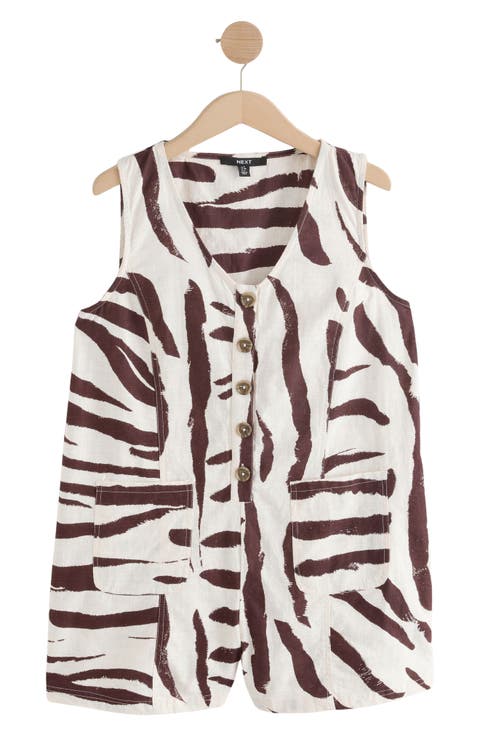 Zebra Print Sleeveless Romper