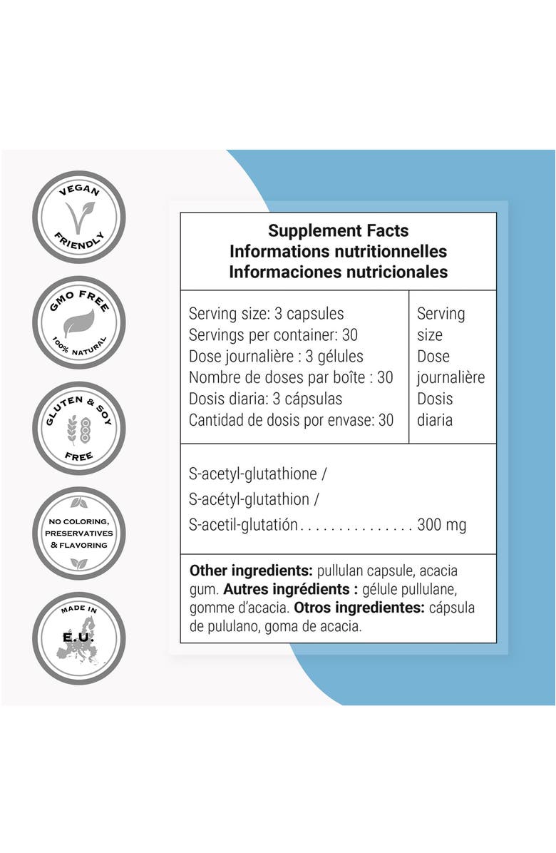 SuperSmart S-Acetyl Glutathione 300mg, Alternate, color, NO COLOR