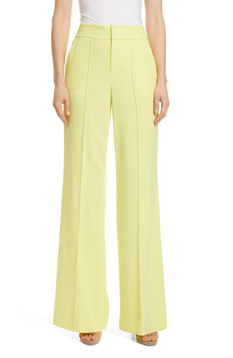 Alice + Olivia Dylan High Waist Wide Leg Pants, Main, color, 