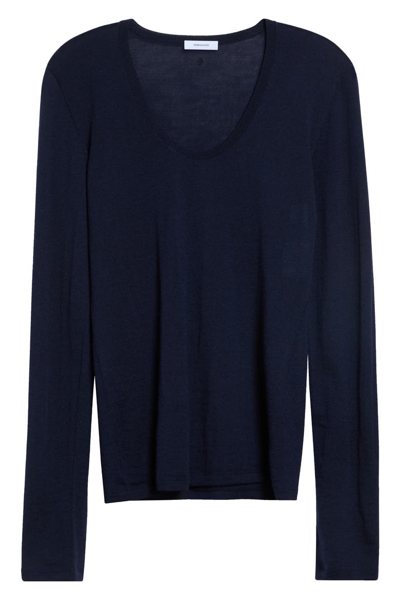 Virgin Wool V-Neck Sweater, Main, color, NEW NAVY
