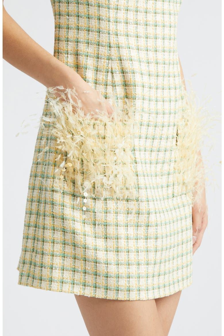Check Tweed Minidress, Alternate, color, BUTTER MULTI