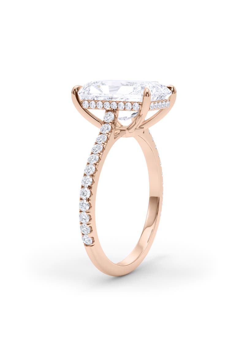 Radiant Cut Pavé Lab Created Diamond Ring, Alternate, color, 18K ROSE GOLD