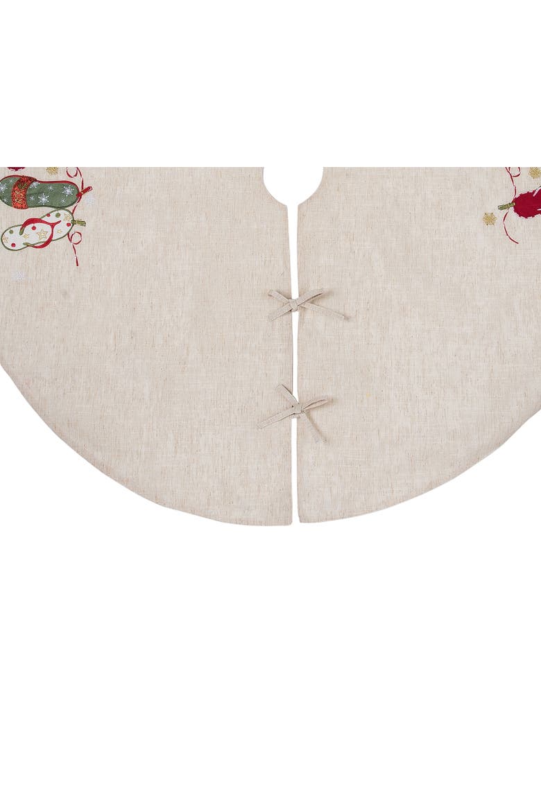 Flip Flop Vintage 100% Polyester Christmas Tree Skirt 51", Alternate, color, Red