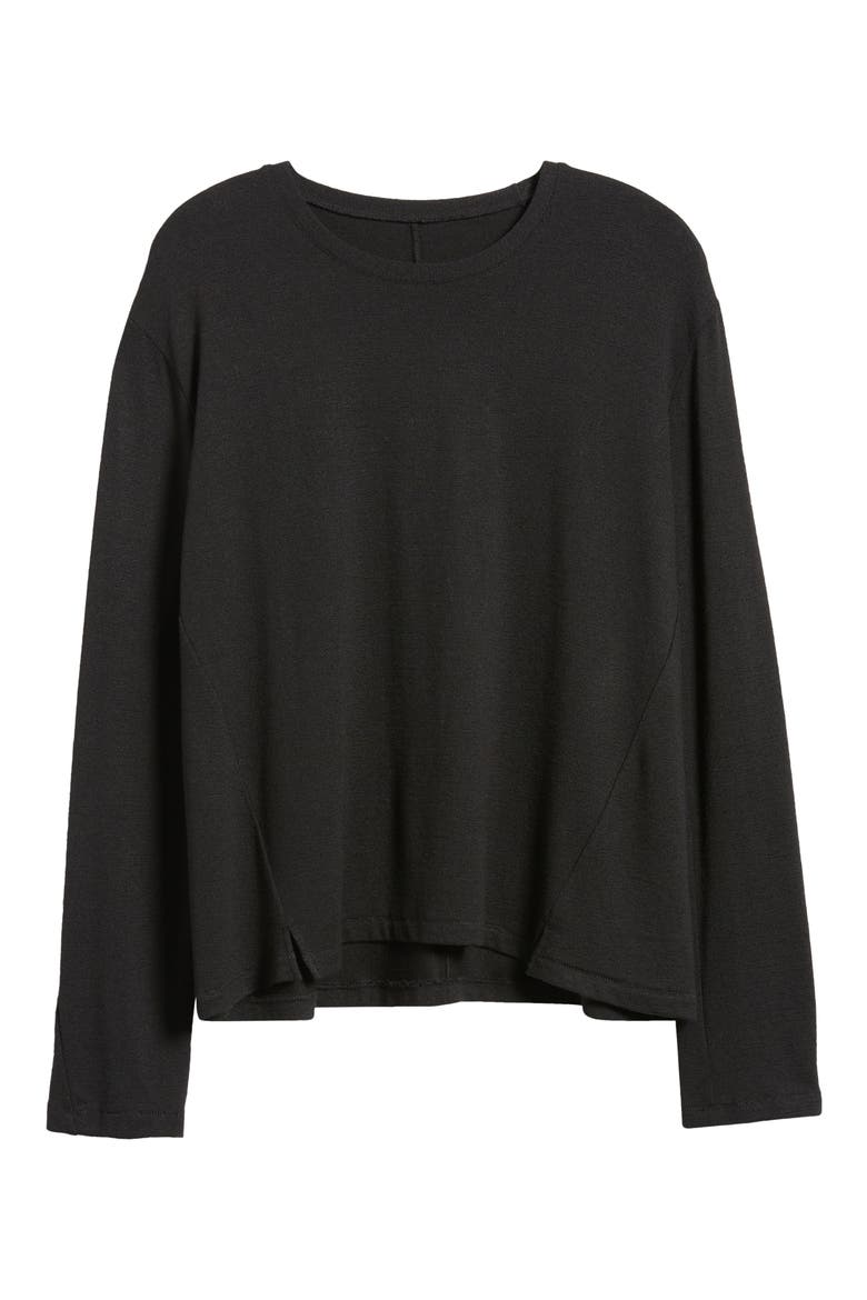 The Knit Long Sleeve T-Shirt, Alternate, color, BLK