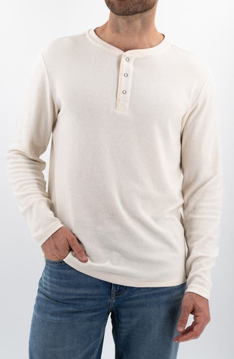 Long Sleeve Thermal Cotton Blend Henley